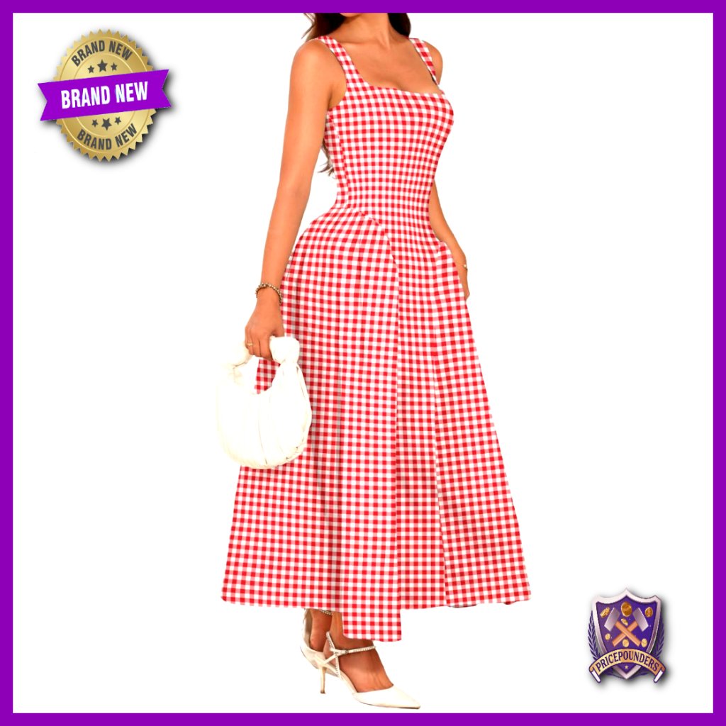 Maxi Dress A-Line Drop Waist Square Neck Flowy Semi Formal Wedding Guest